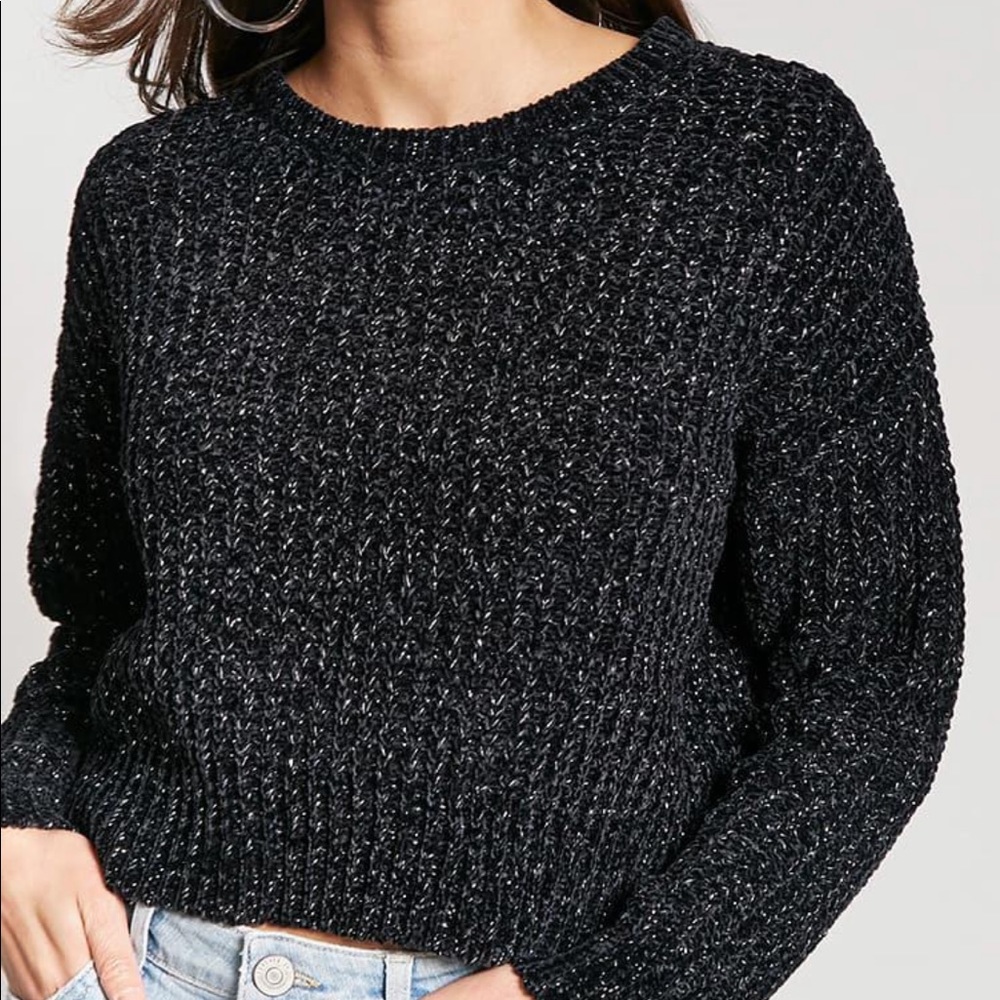 Forever 21 Metallic Chenille Knit Sweater